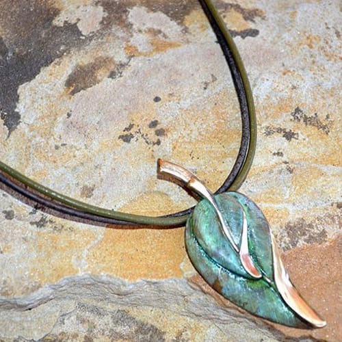 EC-047 Pendant Brass Contemporary Leaves $90 at Hunter Wolff Gallery
